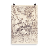 "Cafe Terrace at Night" Art Print - Lone Fox