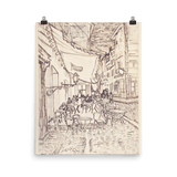 "Cafe Terrace at Night" Art Print - Lone Fox