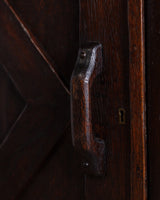 California Spanish Oak Armoire w/ Diamond Carvings, 1940's - Lone Fox