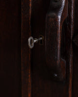California Spanish Oak Armoire w/ Diamond Carvings, 1940's - Lone Fox