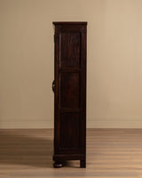 California Spanish Oak Armoire w/ Diamond Carvings, 1940's - Lone Fox