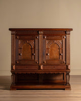 Carved Danish Oak Baroque Style Cabinet, 1950's - Lone Fox