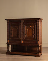 Carved Danish Oak Baroque Style Cabinet, 1950's - Lone Fox