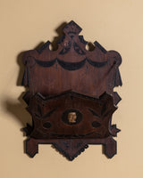Carved Eastlake Wall Pocket with Gilt Cameo, American, 19th Century - Lone Fox