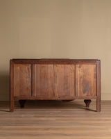 Carved Oak Sideboard w/ Crosshatch Motif, France, 1940's - Lone Fox