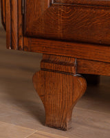 Carved Oak Sideboard w/ Crosshatch Motif, France, 1940's - Lone Fox