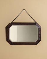 Carved Wood Greek Key Beveled Mirror, America, 1930's - Lone Fox