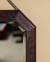 Carved Wood Greek Key Beveled Mirror, America, 1930's - Lone Fox