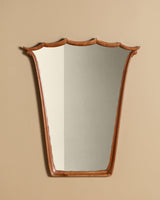 Carved Wood Scalloped Top Mirror, Italy, 1960s - Lone Fox