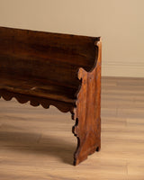 Carved Wood Scroll-Arm Bench, Belgium, Late 19th Century - Lone Fox