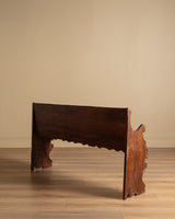 Carved Wood Scroll-Arm Bench, Belgium, Late 19th Century - Lone Fox