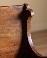 Carved Wood Scroll-Arm Bench, Belgium, Late 19th Century - Lone Fox