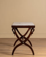 Carved Wood Swan Marble Top Console Table, France, Early 20th Century - Lone Fox