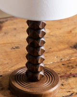 Carved Wood Table Lamp by Charles Dudouyt, France, 1940's - Lone Fox