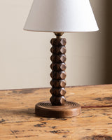 Carved Wood Table Lamp by Charles Dudouyt, France, 1940's - Lone Fox