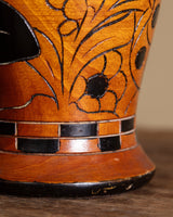 Carved Wooden Floral Jar, Mexico, 1970's - Lone Fox