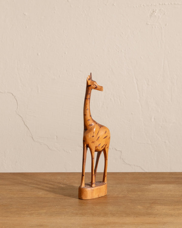 Carved Wooden Giraffe Statue - Lone Fox