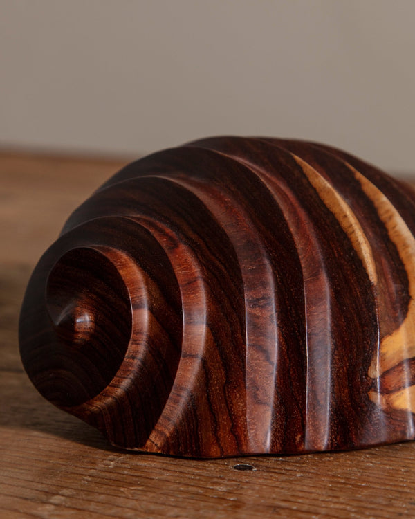 Carved Wooden Shell Object - Lone Fox
