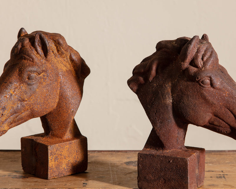 Cast Iron Horse Head Statue w/ Rust Patina - Lone Fox