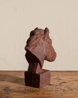 Cast Iron Horse Head Statue w/ Rust Patina - Lone Fox