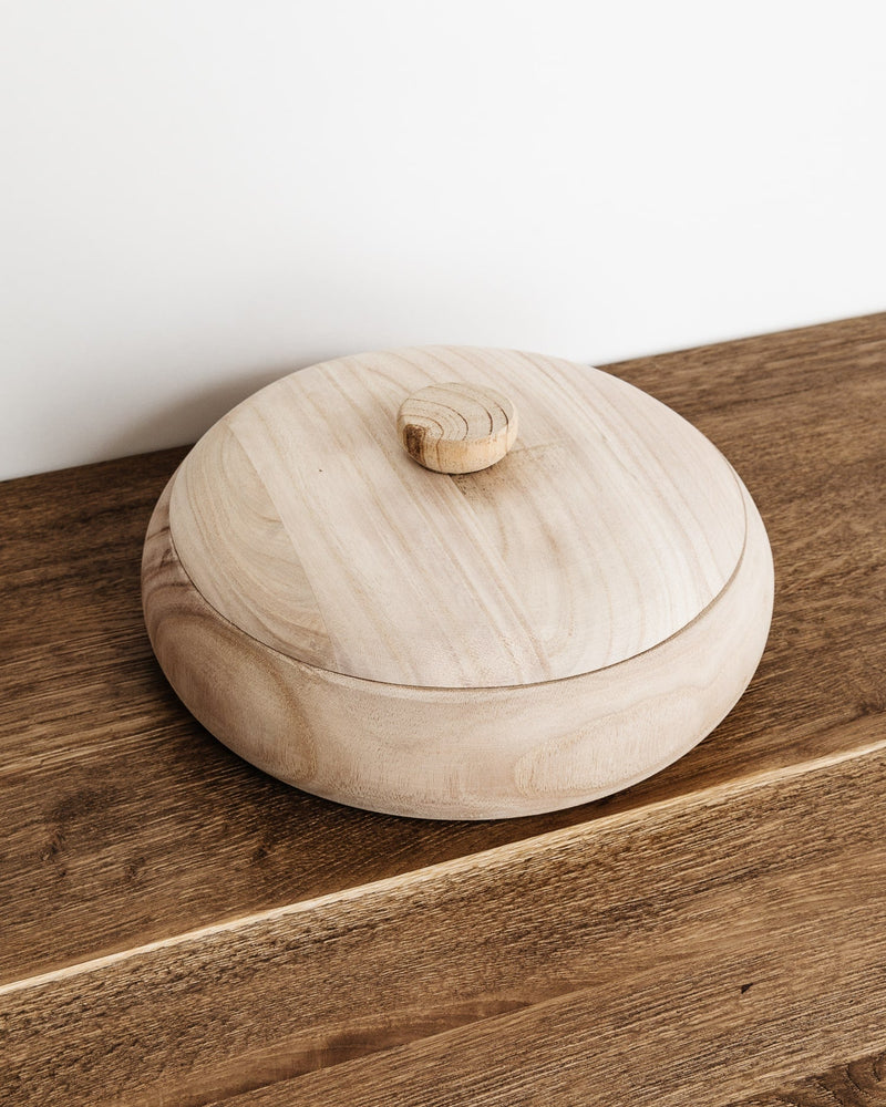 Castilla Paulownia Wood Bowl + Lid - Lone Fox