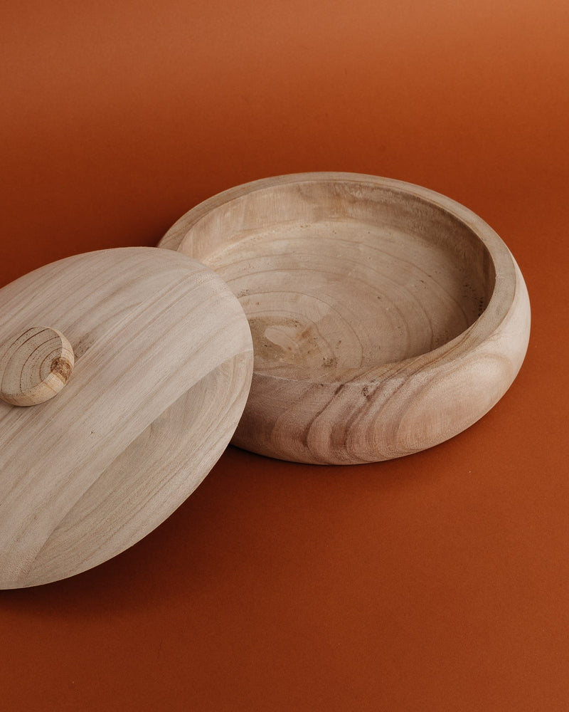 Castilla Paulownia Wood Bowl + Lid - Lone Fox