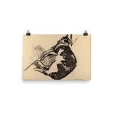 "Cat Lying" Art Print - Lone Fox