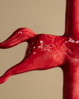 Ceramic Dala Horse Candlestick Holder in Ruby Red - Lone Fox