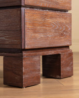 Cerused Dark Oak Six-Drawer Dresser, France, 1950's - Lone Fox