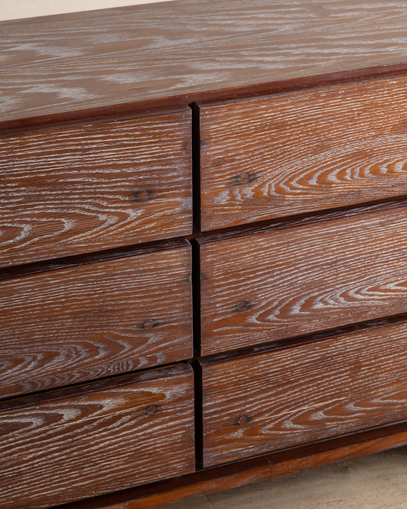 Cerused Oak Dresser on Arched Base, Manner of Paul Frankl, 1950's - Lone Fox