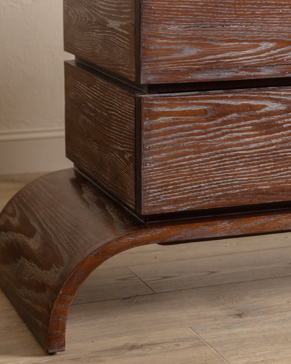 Cerused Oak Dresser on Arched Base, Manner of Paul Frankl, 1950's - Lone Fox