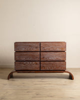 Cerused Oak Dresser on Arched Base, Manner of Paul Frankl, 1950's - Lone Fox