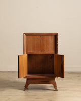 Cerused Oak Fall Front Bar, France, 1945 - Lone Fox