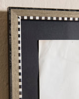 Charcoal Diver Sketch in Inlaid Wood Check Frame, 1960's - Lone Fox