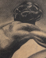 Charcoal Figure Drawing by Karen Ann Nelson in Dark Wood Frame, 1970's - Lone Fox