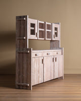 Christian IV Whitewashed Pine Sideboard Hutch by Hans Frydendal, 1970's - Lone Fox