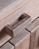 Christian IV Whitewashed Pine Sideboard Hutch by Hans Frydendal, 1970's - Lone Fox