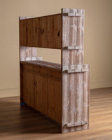 Christian IV Whitewashed Pine Sideboard Hutch by Hans Frydendal, 1970's - Lone Fox