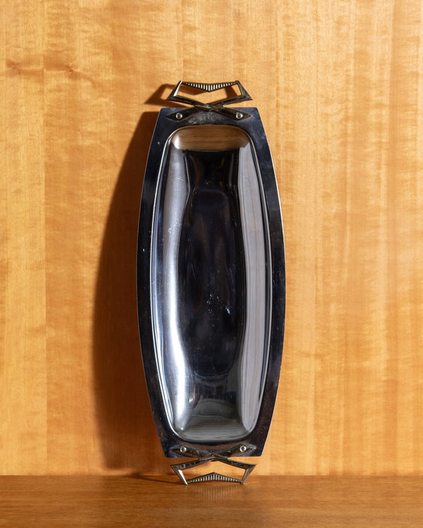 Chrome & Brass Handle Tray - Lone Fox