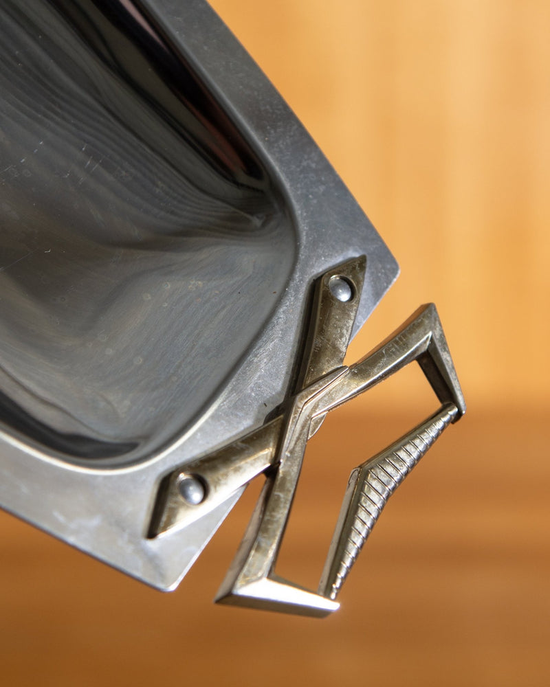 Chrome & Brass Handle Tray - Lone Fox