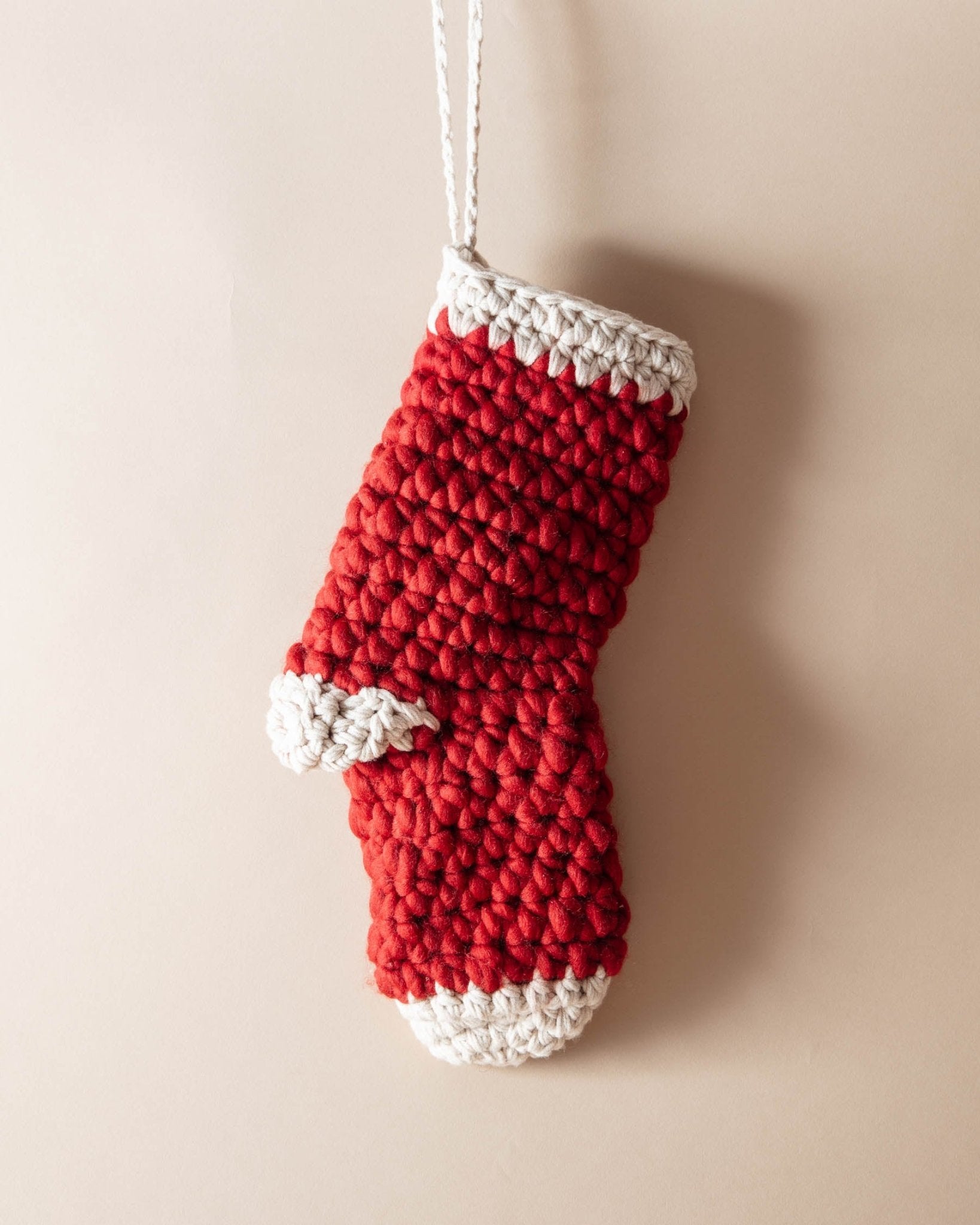 Chunky Red Crochet Stocking - Lone Fox