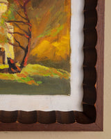Church at Dusk Oil Painting in Beveled Frame, Ukraine, 1970's - Lone Fox