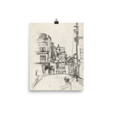 "City Sketch in Pencil" Art Print - Lone Fox