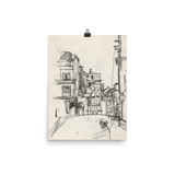 "City Sketch in Pencil" Art Print - Lone Fox
