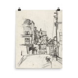 "City Sketch in Pencil" Art Print - Lone Fox