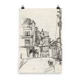 "City Sketch in Pencil" Art Print - Lone Fox