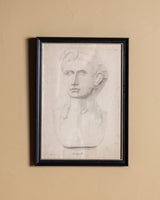 Classical Bust Pencil Sketch in Black Frame - Lone Fox