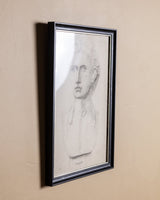 Classical Bust Pencil Sketch in Black Frame - Lone Fox