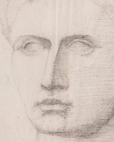 Classical Bust Pencil Sketch in Black Frame - Lone Fox