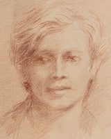 Classical Male Pencil Portrait in Oval Frame, France - Lone Fox